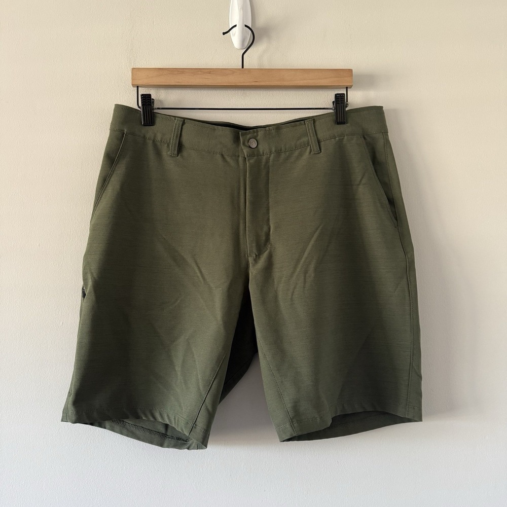 BYLT Kinetic Shorts Mens XL Green Golf Chino Performance Tech Stretch Minimalist